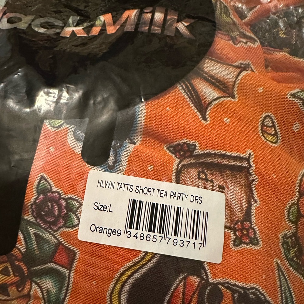 NEW✨ Blackmilk Halloween Tattoween Pumpkin Short Tea Party Dress Size L NWT - Picture 7 of 7